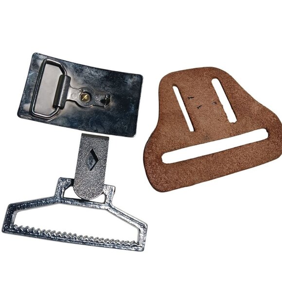 Vintage SQUARE DANCE WESTERN COWBOY BUCKLE &amp; HANKY SASH CLIP FITS 1.5" - Picture 7 of 9